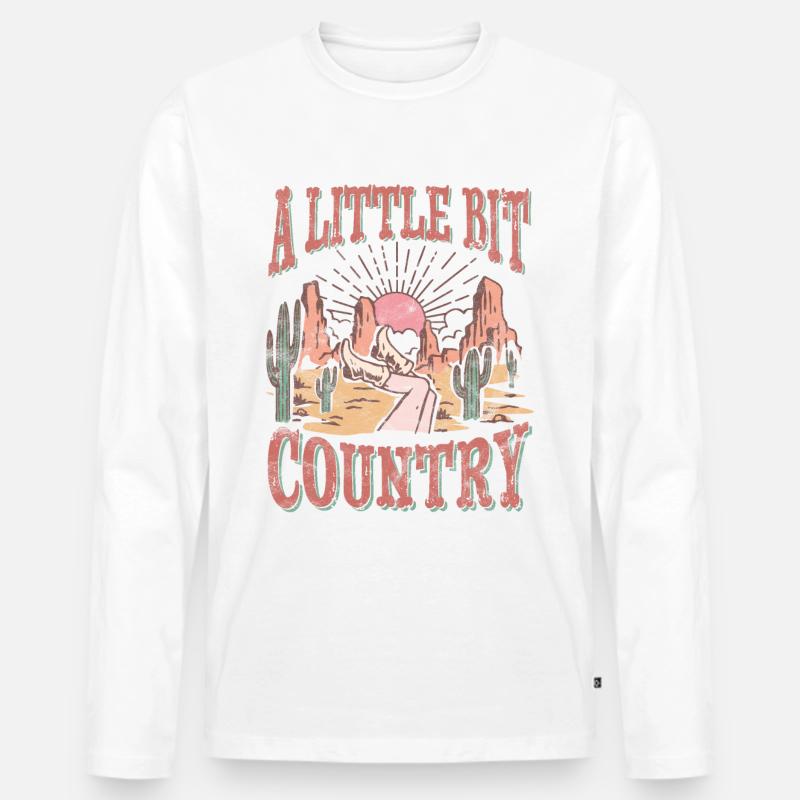 Ein bisschen Land - Männer Premium Bio Langarmshirt - Weiß