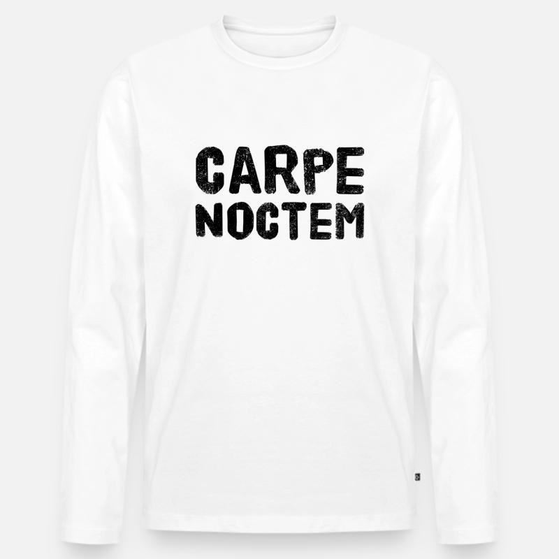 Carpe Noctem - Männer Premium Bio Langarmshirt - Weiß