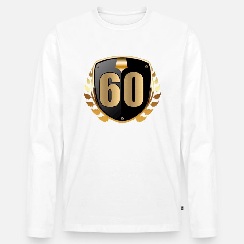 60. Geburtstag - Männer Premium Bio Langarmshirt - Weiß