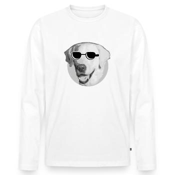 Labrador Offizieller Hund der coolsten Menschen de - Männer Premium Bio Langarmshirt - Weiß - Vorne - Nico (187cm)