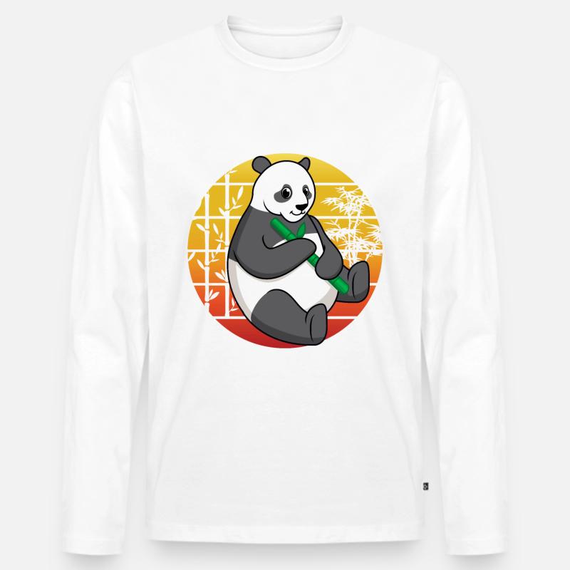 Panda retro - Männer Premium Bio Langarmshirt - undefined