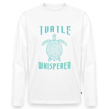 turtles whispering reptile marine animal - Men's Premium Organic Long Sleeve Shirt - white - Front - Nico (187cm)