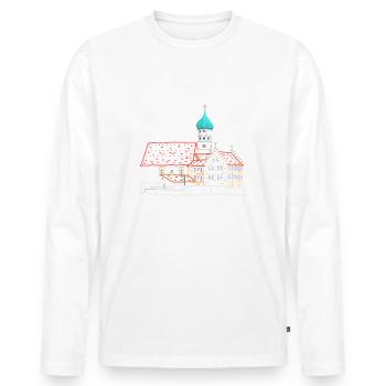 Wasserburg am Bodensee, Durchatmen, Germany - Men's Premium Organic Long Sleeve Shirt - white - Front - Nico (187cm)