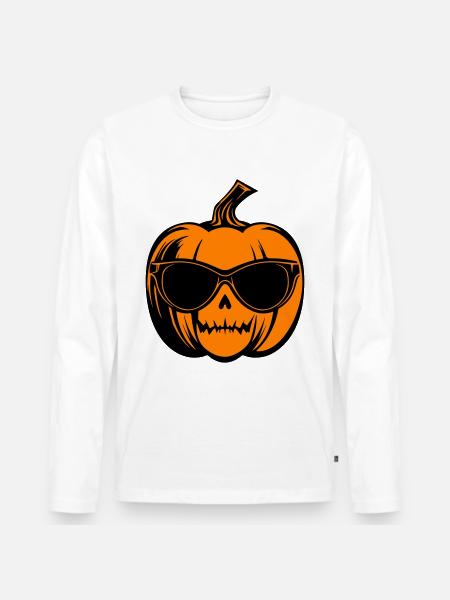 Pumpkin Halloween Symbol - Men's Premium Organic Long Sleeve Shirt - white