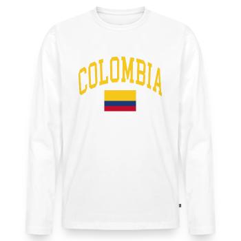 Colombie - T-shirt manches longues Premium bio Homme - blanc - Devant - Nico (187cm)