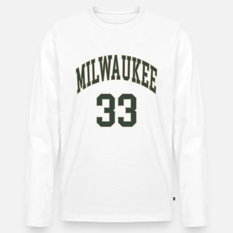 Milwaukee 33 - Männer Premium Bio Langarmshirt - Weiß