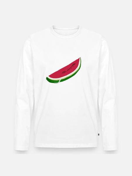 THIS IS NOT A WATERMELON - Männer Premium Bio Langarmshirt - Weiß