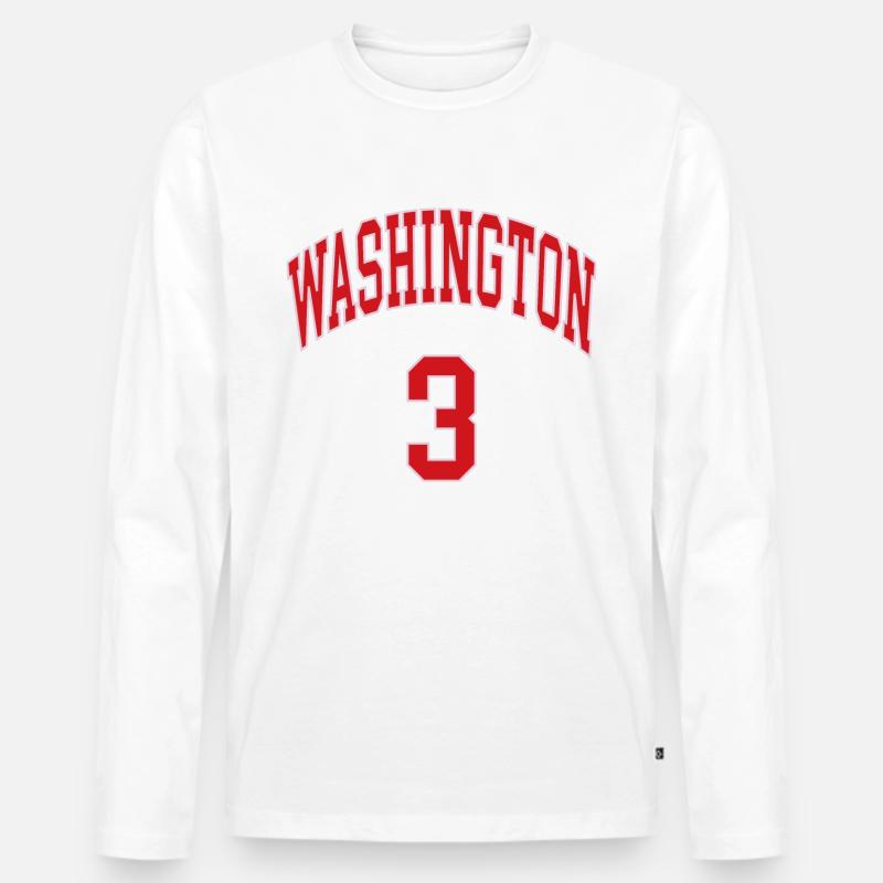 Washington 3 - Männer Premium Bio Langarmshirt - Weiß