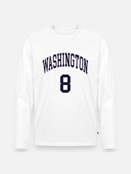 Washington 8 - Männer Premium Bio Langarmshirt - Weiß