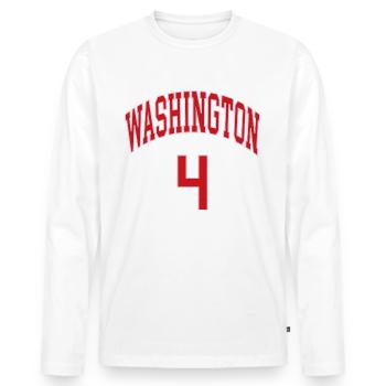 Washington 4 - Men's Premium Organic Long Sleeve Shirt - white - Front - Nico (187cm)