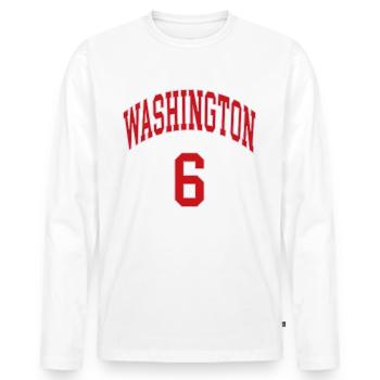 Washington 6 - Men's Premium Organic Long Sleeve Shirt - white - Front - Nico (187cm)
