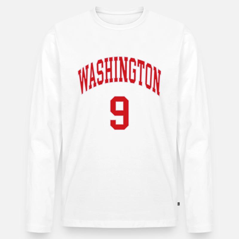 Washington 9 - Männer Premium Bio Langarmshirt - Weiß