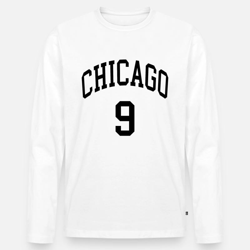 Chicago 9 - Männer Premium Bio Langarmshirt - Weiß