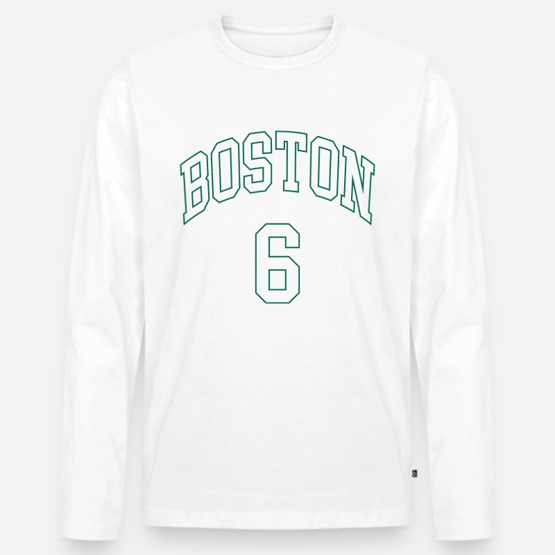 Boston 6 - Männer Premium Bio Langarmshirt - Weiß