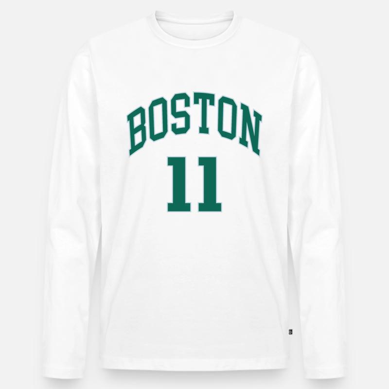Boston 11 - Männer Premium Bio Langarmshirt - Weiß