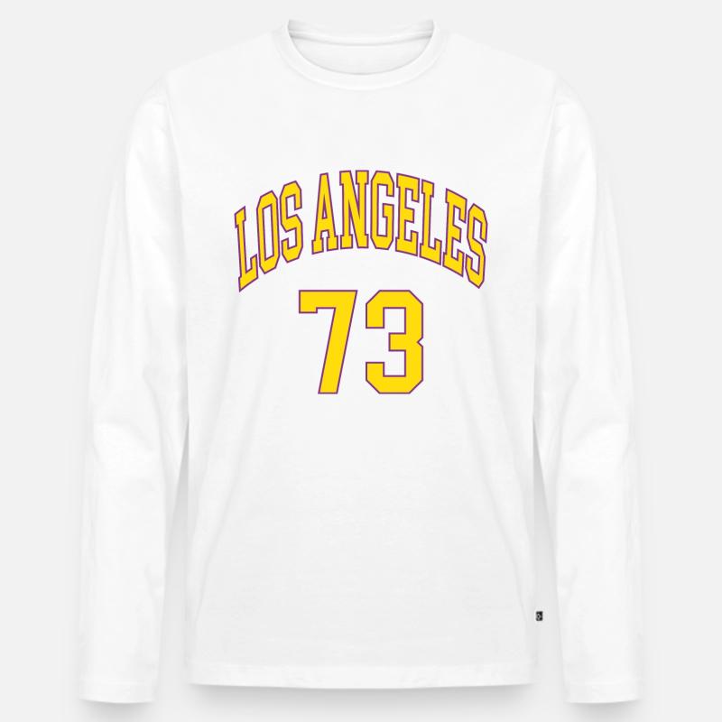 Los Angeles 73 - Männer Premium Bio Langarmshirt - Weiß