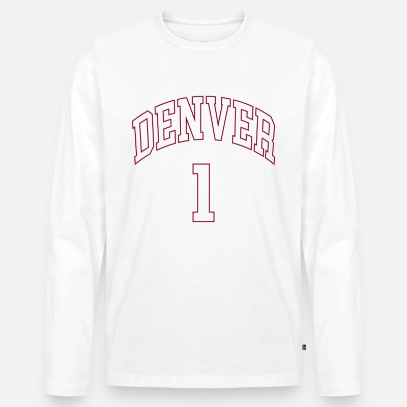Denver 1 - Männer Premium Bio Langarmshirt - Weiß