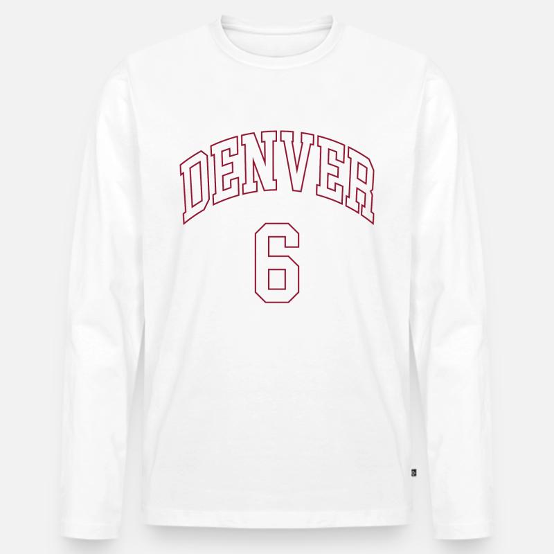 Denver 6 - Männer Premium Bio Langarmshirt - Weiß
