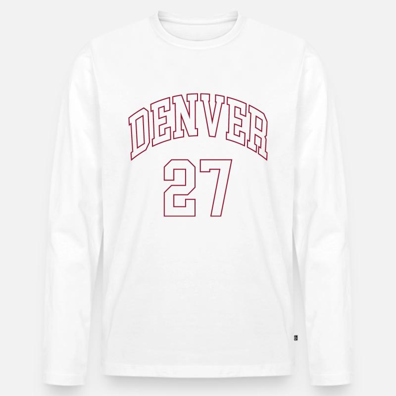 Denver 27 - Männer Premium Bio Langarmshirt - Weiß
