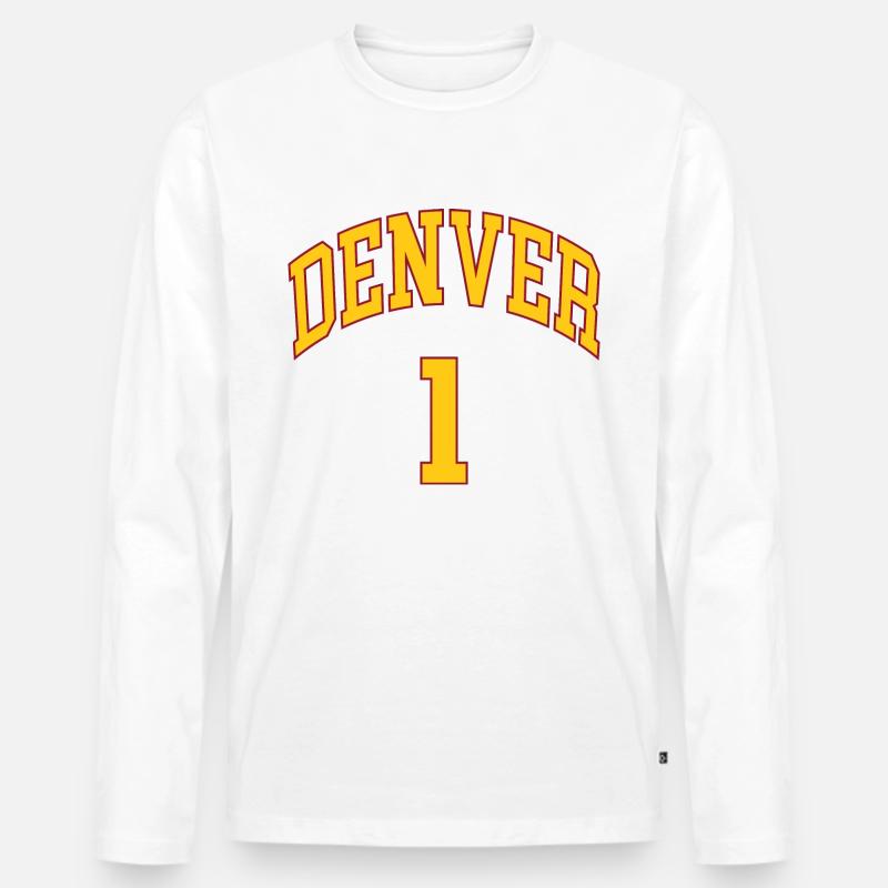 Denver 1 - Männer Premium Bio Langarmshirt - Weiß