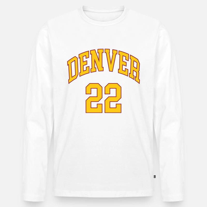 Denver 22 - Männer Premium Bio Langarmshirt - Weiß
