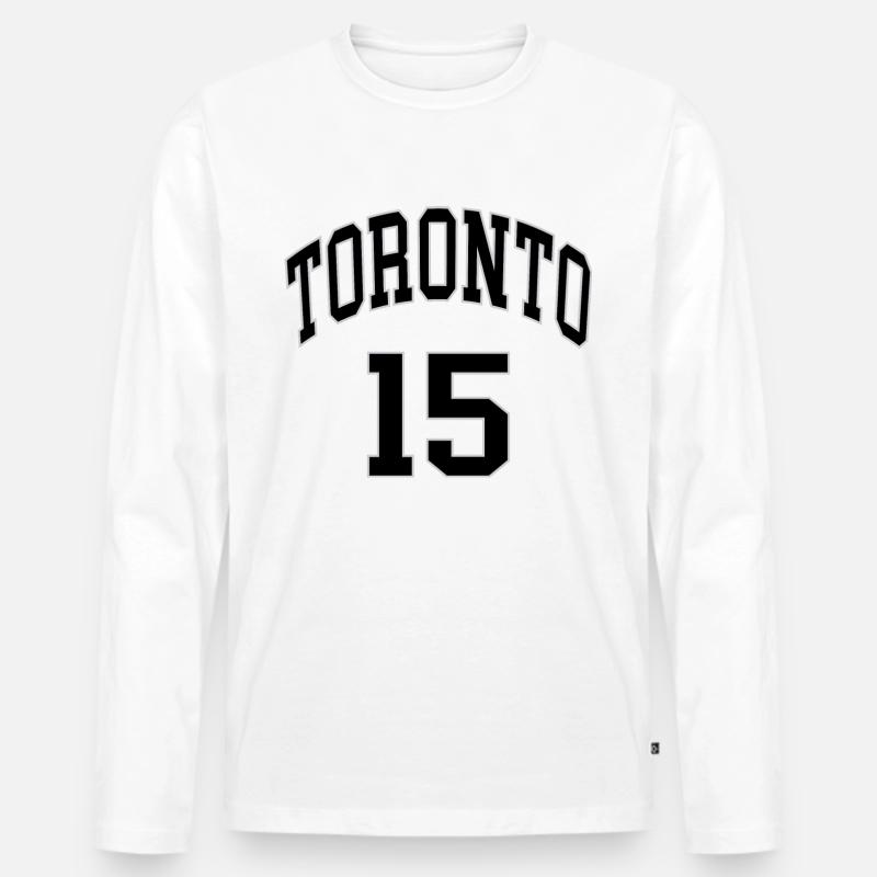 Toronto 15 - Männer Premium Bio Langarmshirt - Weiß