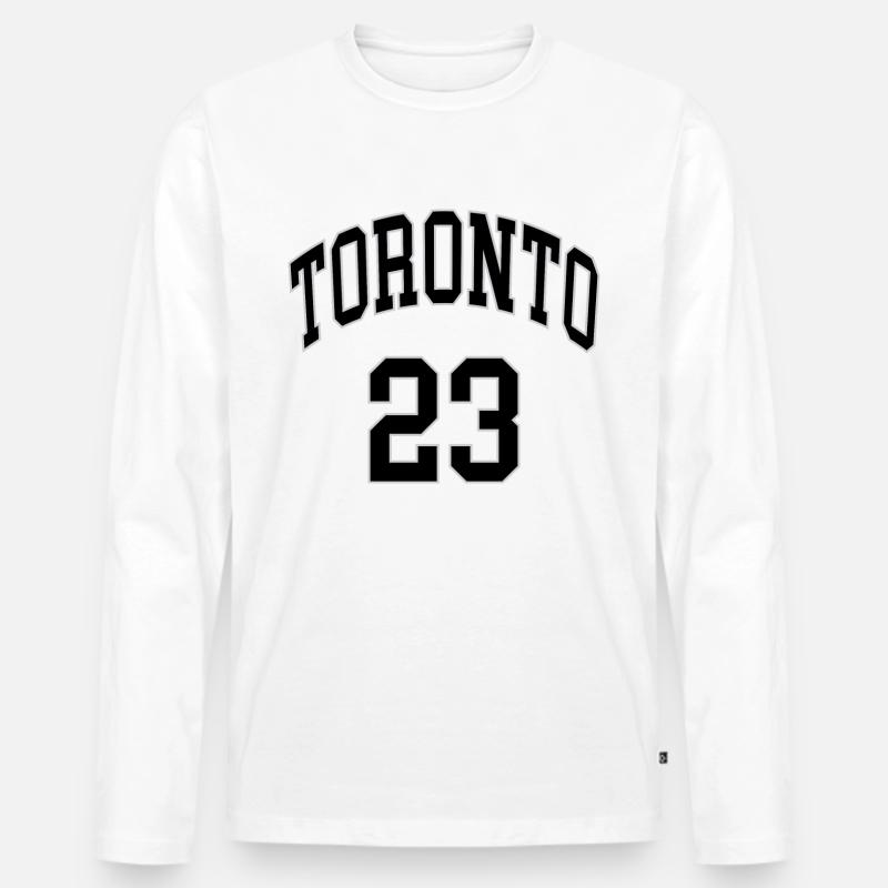 Toronto 23 - Männer Premium Bio Langarmshirt - Weiß