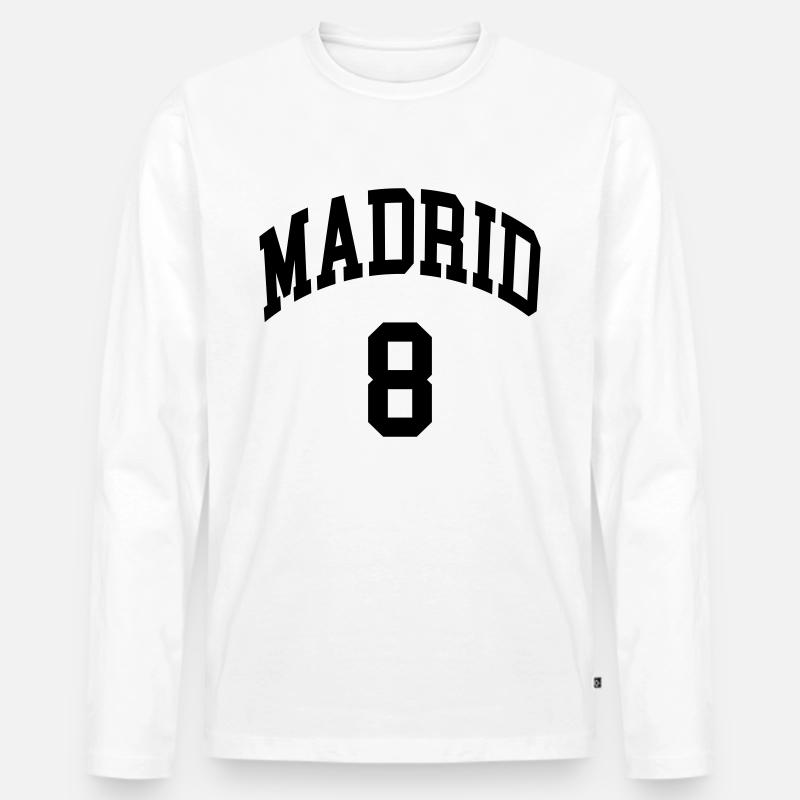 Madrid 8 - Männer Premium Bio Langarmshirt - Weiß