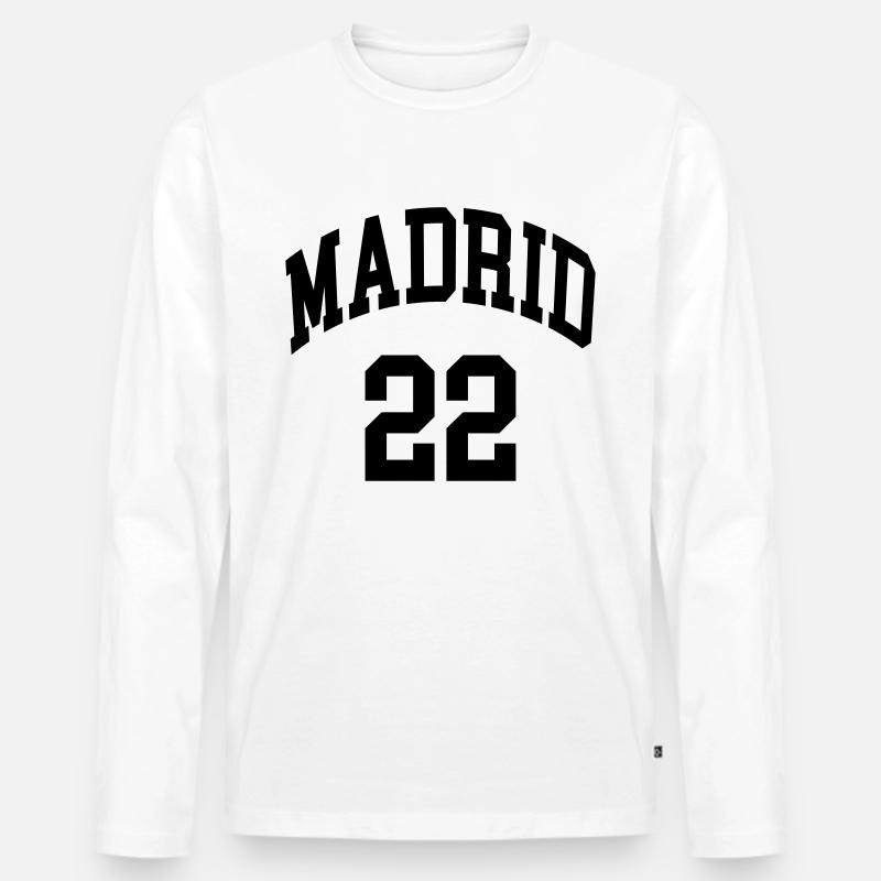 Madrid 22 - Männer Premium Bio Langarmshirt - Weiß