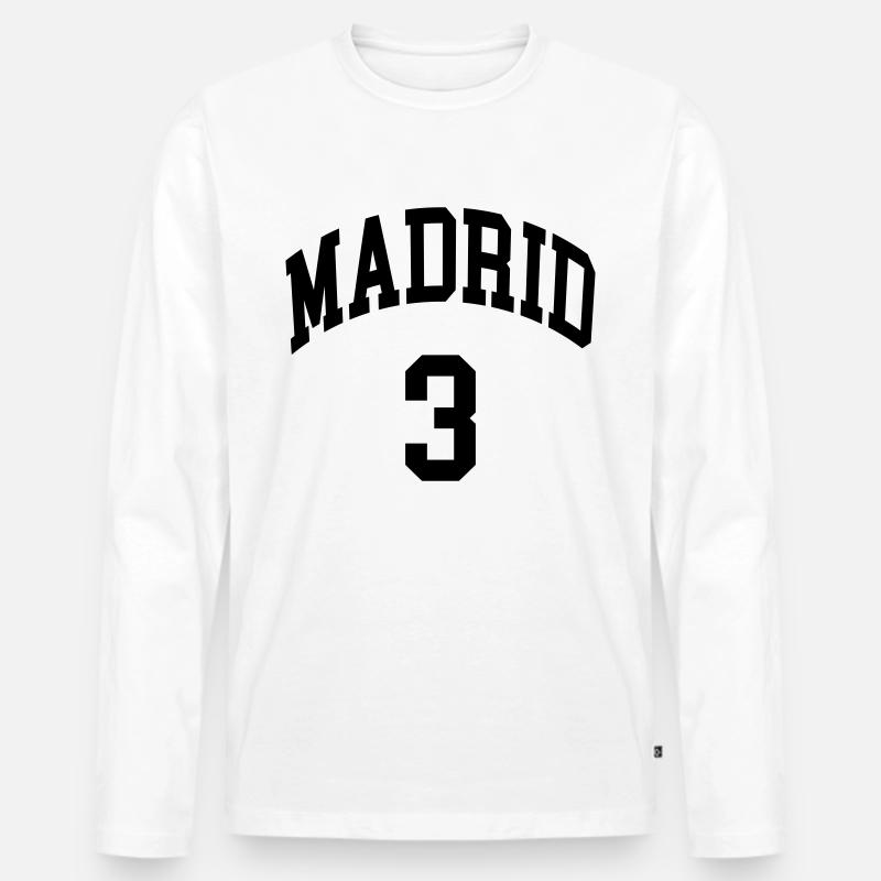 Madrid 3 - Männer Premium Bio Langarmshirt - Weiß