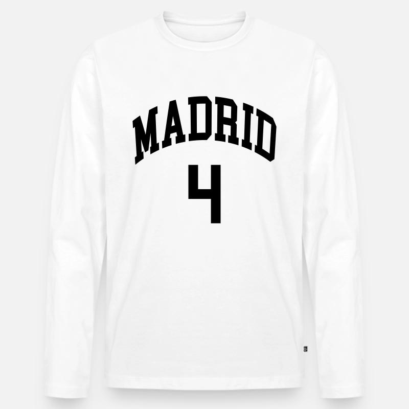 Madrid 4 - Männer Premium Bio Langarmshirt - Weiß