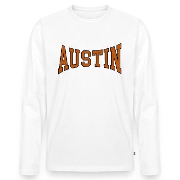 Austin - T-shirt manches longues Premium bio Homme - blanc - Devant - Nico (187cm)