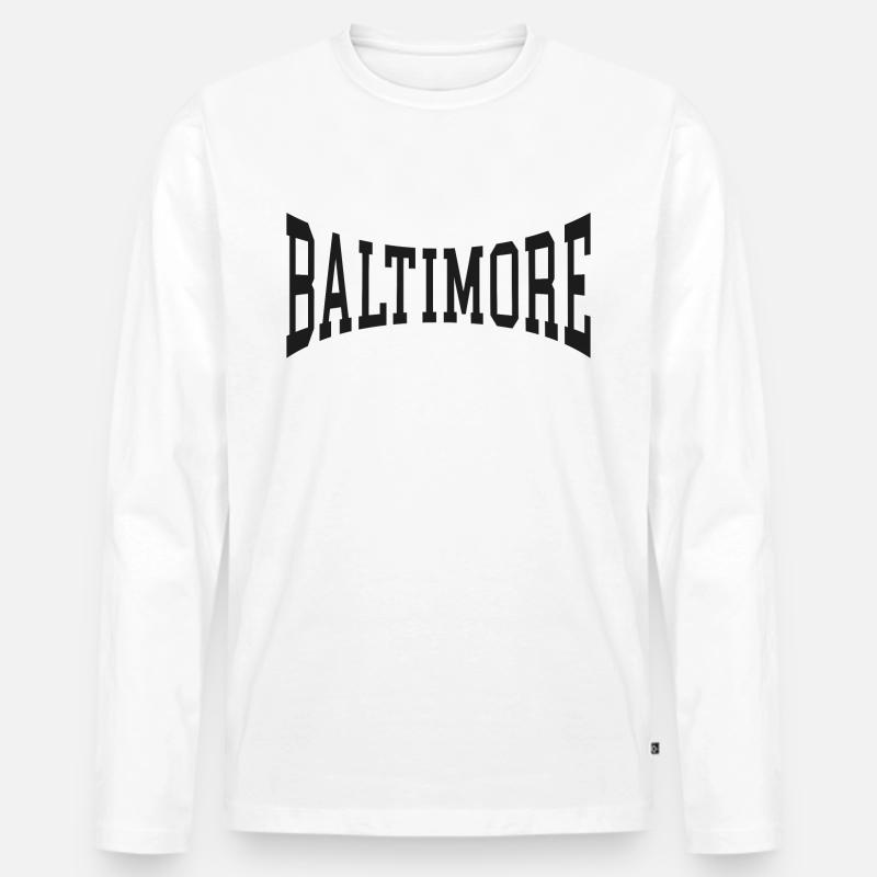Baltimore - Männer Premium Bio Langarmshirt - Weiß