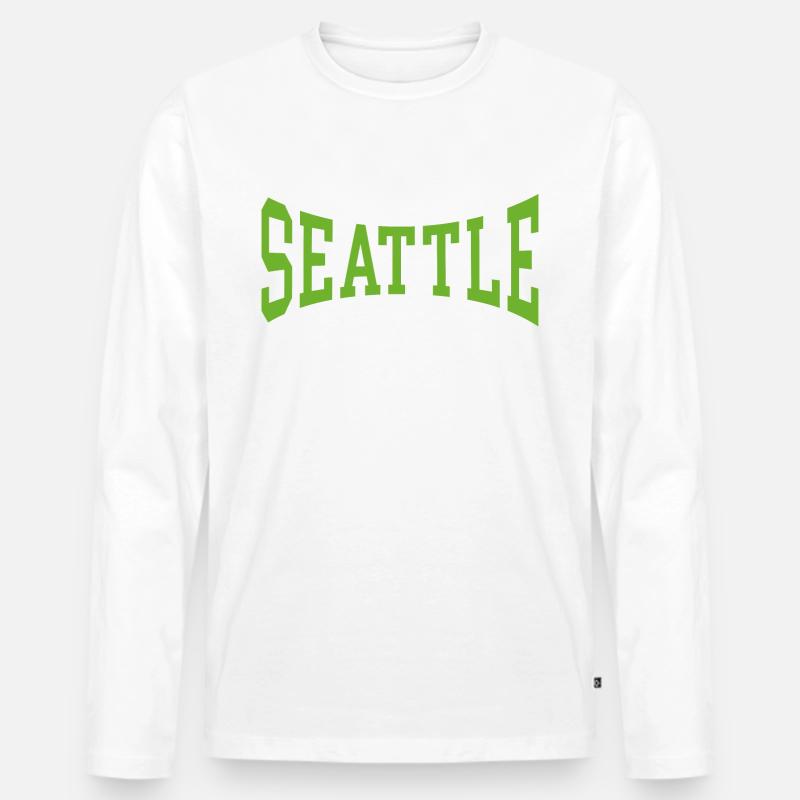 Seattle - Männer Premium Bio Langarmshirt - Weiß