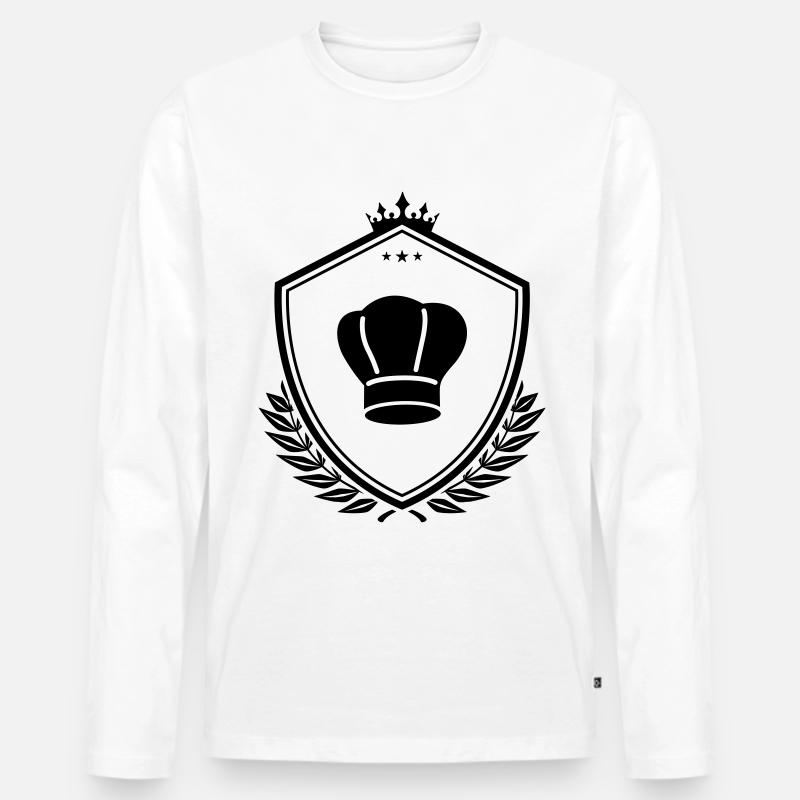 Kochmütze wappen - Männer Premium Bio Langarmshirt - Weiß