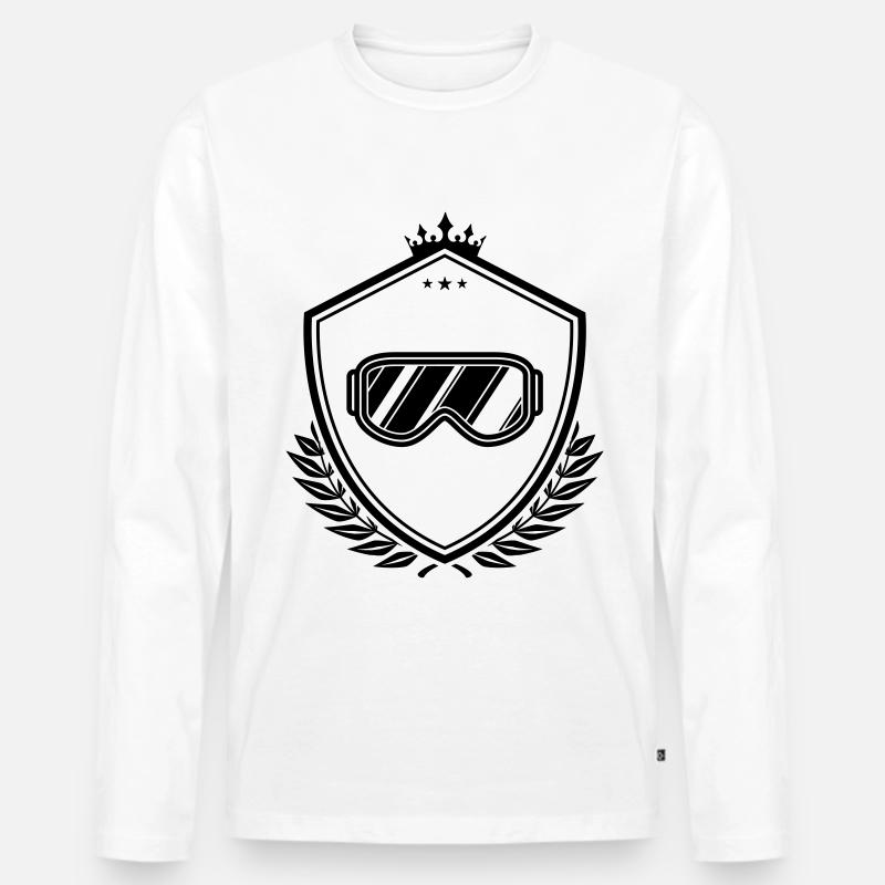 Skibrille wappen - Männer Premium Bio Langarmshirt - Weiß