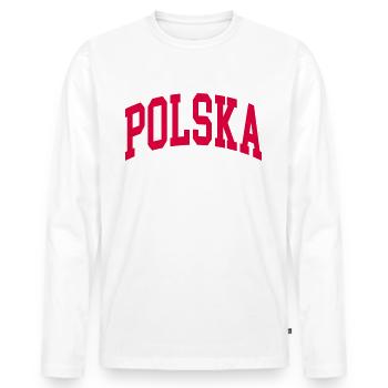 Polska - T-shirt manches longues Premium bio Homme - blanc - Devant - Nico (187cm)
