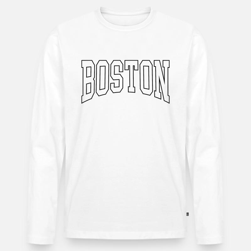 Boston - Männer Premium Bio Langarmshirt - Weiß