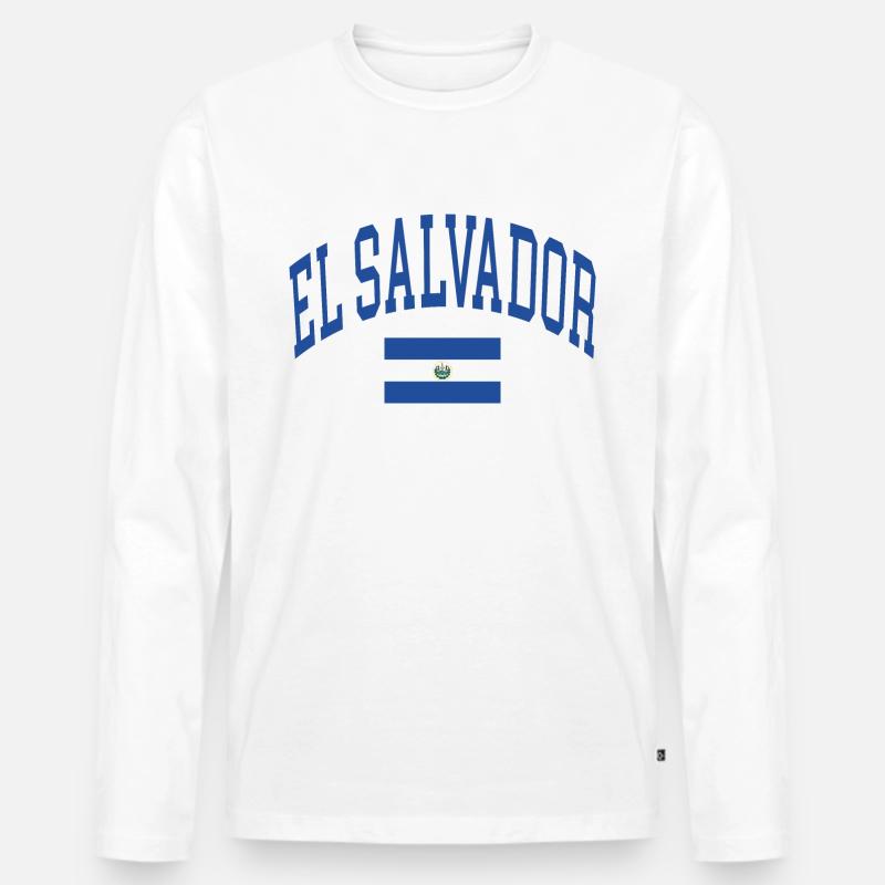 El Salvador - Männer Premium Bio Langarmshirt - Weiß