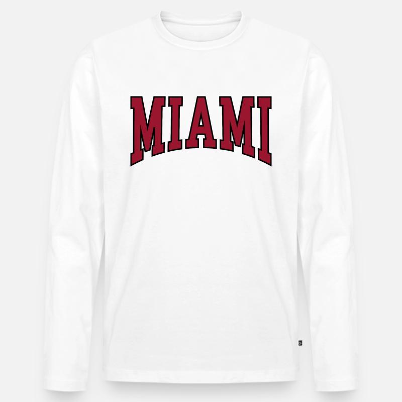 Miami - Männer Premium Bio Langarmshirt - Weiß