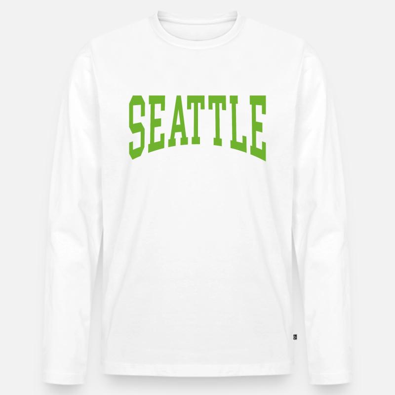Seattle - Männer Premium Bio Langarmshirt - Weiß