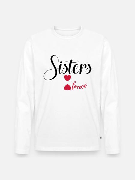 Zussen voor altijd - BFF Sisters forever - Mannen Premium Bio shirt met lange mouwen - wit