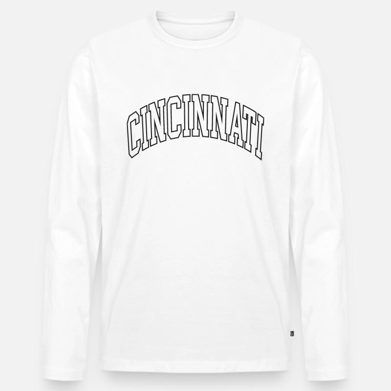 Cincinnati - Männer Premium Bio Langarmshirt - Weiß