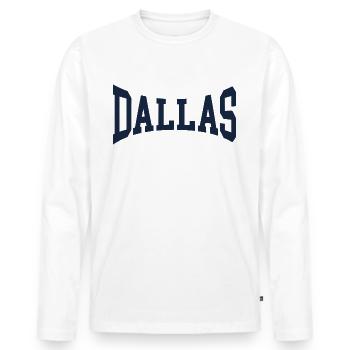 Dallas - Men's Premium Organic Long Sleeve Shirt - white - Front - Nico (187cm)