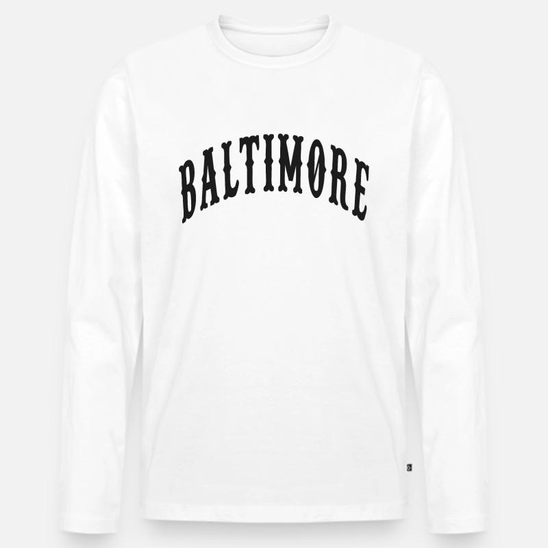 Baltimore - Männer Premium Bio Langarmshirt - Weiß