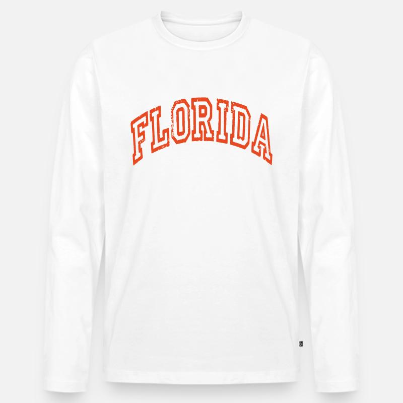 Florida - Männer Premium Bio Langarmshirt - Weiß