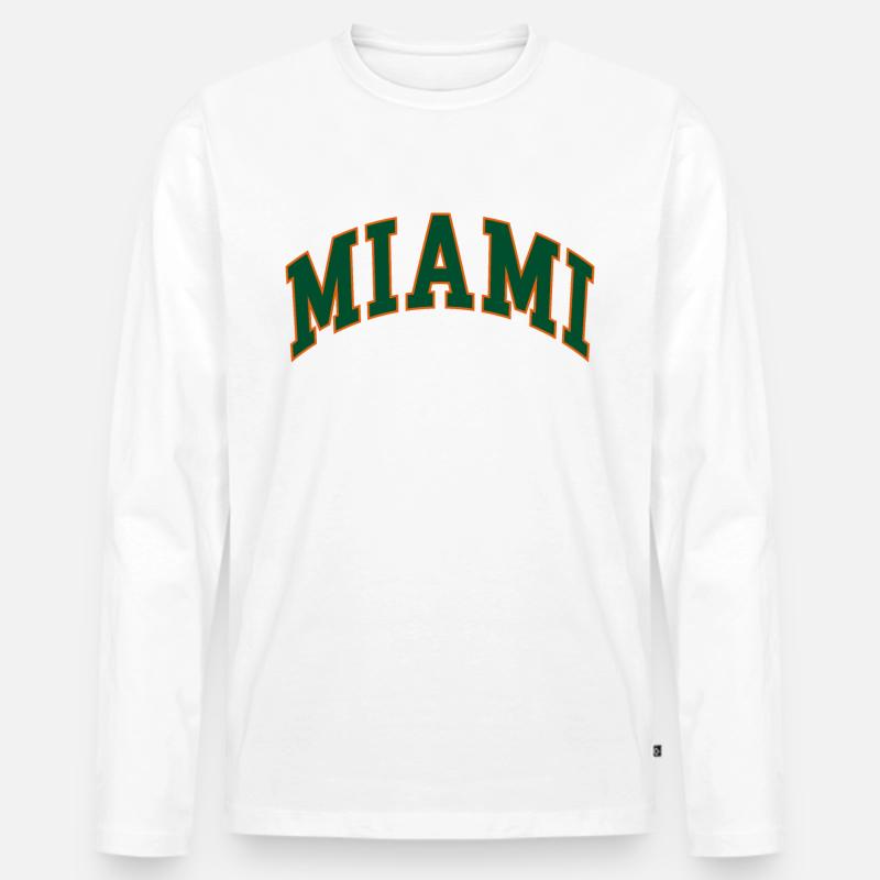 Miami - Männer Premium Bio Langarmshirt - Weiß