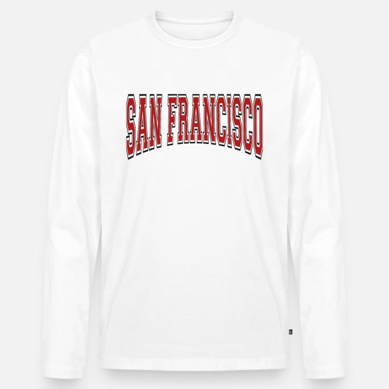 San Francisco - Männer Premium Bio Langarmshirt - Weiß