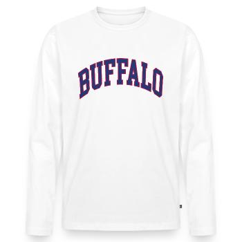 Buffalo - Men's Premium Organic Long Sleeve Shirt - white - Front - Nico (187cm)