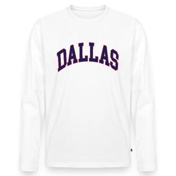 Dallas - Men's Premium Organic Long Sleeve Shirt - white - Front - Nico (187cm)